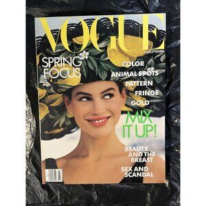 1989 Vintage Vogue March Alaia Hawaii Valentino Moschino Supermodels Carre Otis
